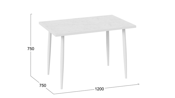 Обеденный стол Невада ДП1-02-08 (Белый мрамор/Белый) в Перми - изображение 3