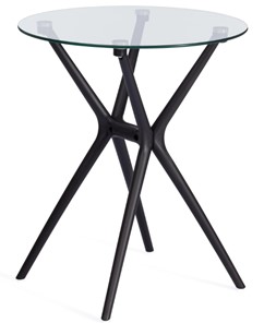 Стол со стеклянной столешницей PARNAVAZ (mod. 29) пластик/стекло, 60х60х70,5 прозрачный/черный арт.19698 в Соликамске