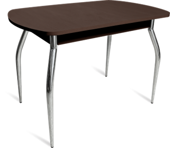 Обеденный стол ПГ-05 ЛДСП, дуб молочный ЛДСП/35 гнутые металл хром в Перми - предосмотр 1