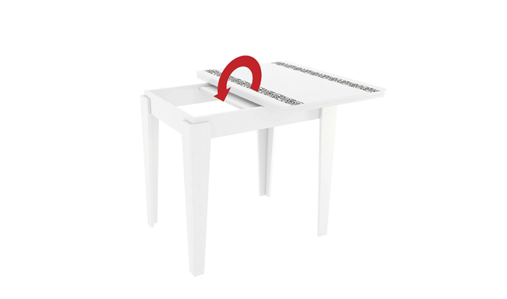 Кухонный стол раздвижной Фантазия, белый в Перми - изображение 3