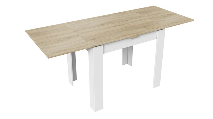 Кухонный раскладной стол Промо тип 3 (Белый/Дуб сонома светлый) в Перми - изображение 1