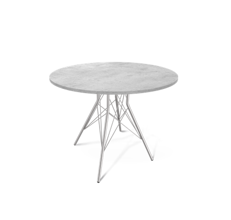 Кухонный обеденный стол SHT-TU2-1 / SHT-TT 90 ЛДСП (бетон чикаго светло-серый/хром лак) в Березниках - изображение