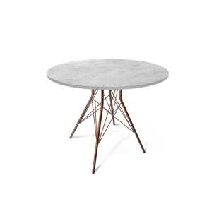 Круглый стол на кухню SHT-TU2-1 / SHT-TT 90 ЛДСП (бетон чикаго светло-серый/медный металлик) в Перми