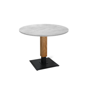 Кухонный обеденный стол SHT-TU22 / SHT-TT 90 ЛДСП (бетон чикаго светло-серый/дуб брашированный корич/черный муар) в Березниках