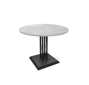 Круглый стол на кухню SHT-TU6-BS2 / SHT-TT 90 ЛДСП (бетон чикаго светло-серый/черный) в Перми
