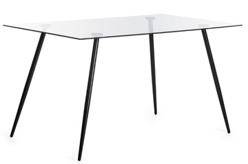 Стеклянный стол SOPHIA (mod. 5003) металл/стекло (8мм), 140x80x75, черный/прозрачный арт.19231 в Перми