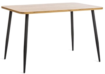 Обеденный стол PLUTO ЛДСП/металл, 120x80x77, Дуб вотан/Черный арт.19317 в Перми