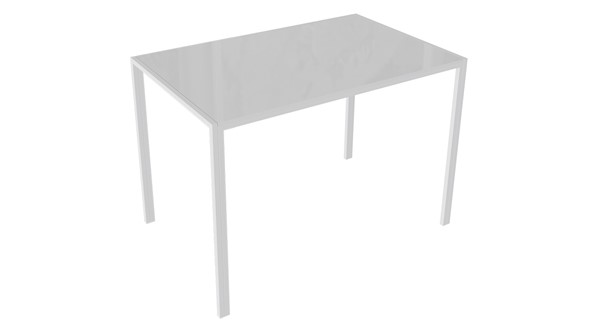Стол кухонный Торрес тип 1 (Белый муар/Белый глянец) в Перми - изображение