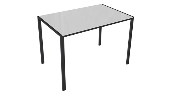Кухонный обеденный стол Торрес тип 1 (Черный муар/Белый глянец) в Перми - изображение