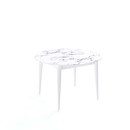 Обеденный раздвижной стол Kenner W1200 (Белый/Мрамор белый) в Перми - изображение