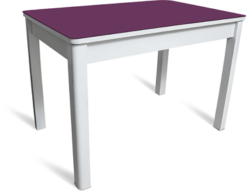 Стол со стеклянной столешницей Айсберг-4 СТ белое/фиолетовое/массив в Чайковском