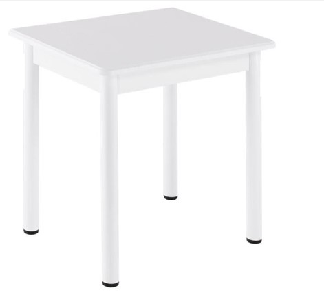 Кухонный пристенный стол НСПА-02 МДФ, белый МДФ/белое дерево/36 прямые трубки белый в Перми - изображение