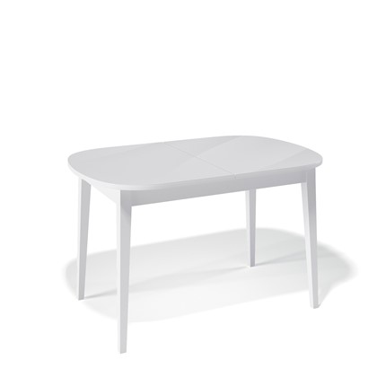Кухонный стол раскладной Kenner 1300M (Белый/Стекло белое глянец) в Перми - изображение