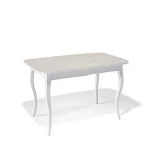 Кухонный раскладной стол Kenner 1200C (Белый/Стекло крем сатин) в Березниках