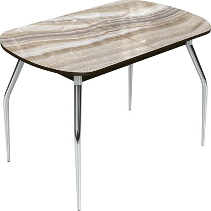 Обеденный раздвижной стол Ривьера исп.2 хром №5 (Exclusive h041/венге) в Перми - изображение