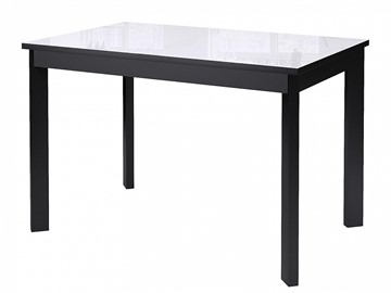 Раздвижной стол Dikline Ls110, стекло белое/ножки черные в Перми - предосмотр