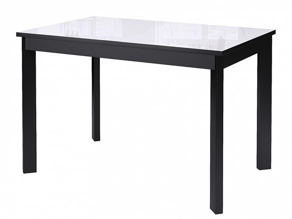 Раздвижной стол Dikline Ls110, стекло белое/ножки черные в Перми - изображение