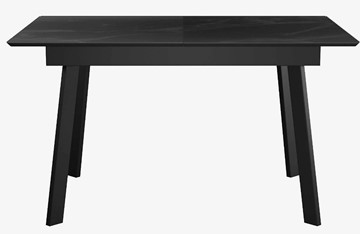 Стол на кухню раздвижной  DikLine SFH125 стекло Оптивайт Черный мрамор/подстолье черное в Перми - предосмотр 1