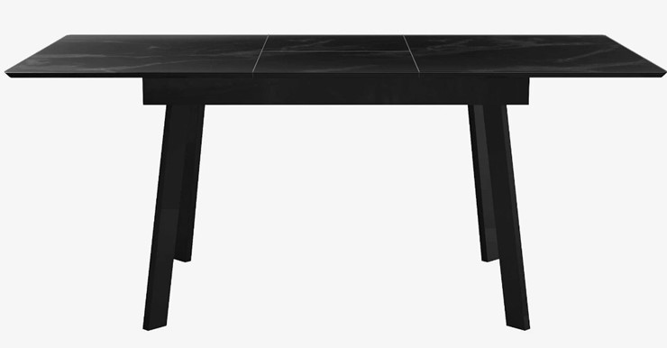 Стол на кухню раздвижной  DikLine SFH125 стекло Оптивайт Черный мрамор/подстолье черное в Кунгуре - изображение 3