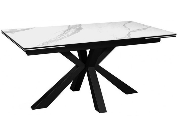 Стол раздвижной DikLine SFE140 Керамика Белый мрамор/подстолье черное/опоры черные (2 уп.) в Перми - изображение 5