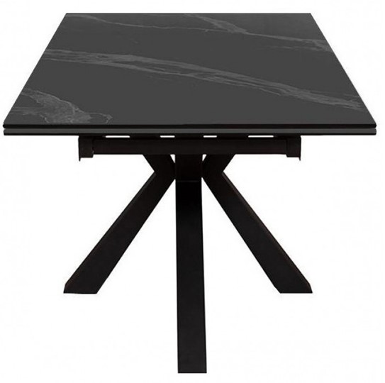 Стол обеденный раздвижной DikLine SFE140 Керамика Черный мрамор/подстолье черное/опоры черные (2 уп.) в Перми - изображение 2