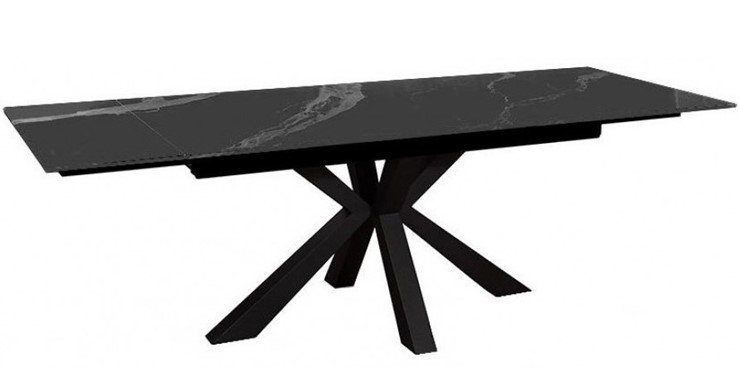 Стол обеденный раздвижной DikLine SFE140 Керамика Черный мрамор/подстолье черное/опоры черные (2 уп.) в Перми - изображение 3