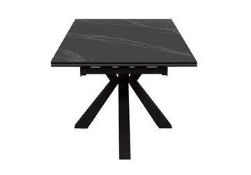 Стол обеденный раздвижной DikLine SFE160 Керамика Черный мрамор/подстолье черное/опоры черные (2 уп.) в Перми - предосмотр 3