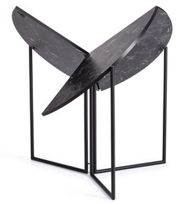 Стол складывающийся YOOP (mod. 1202) ЛДСП+меламин/металл, 100х100х72, чёрный мрамор/чёрный, арт.19491 в Перми - предосмотр 1