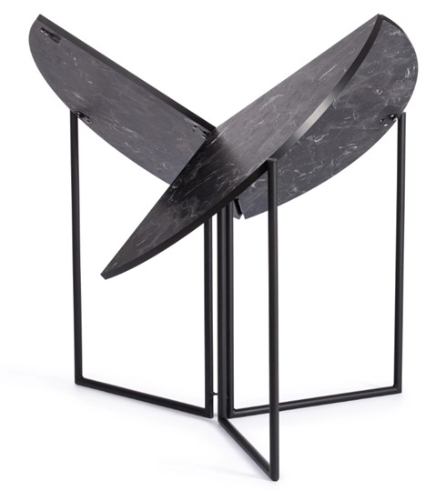 Стол складывающийся YOOP (mod. 1202) ЛДСП+меламин/металл, 100х100х72, чёрный мрамор/чёрный, арт.19491 в Перми - изображение 1