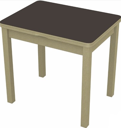 Раздвижной стол Бари дерево №8 (стекло коричневое/дуб выбеленный) в Перми - изображение