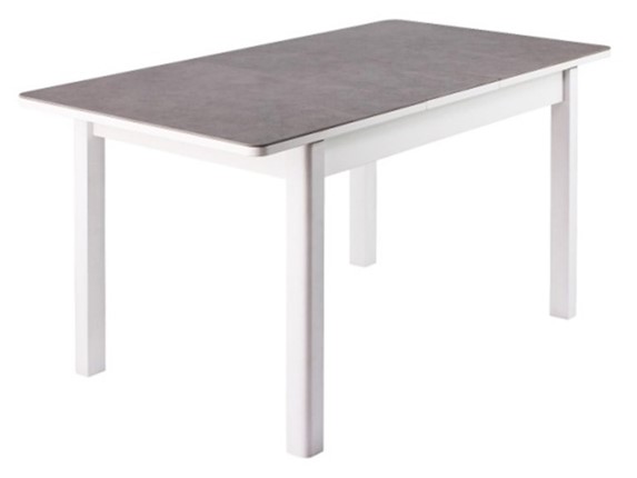 Кухонный стол раздвижной Нордкап, Керамика, grigio серый, 40 прямые фигурные массив белый в Перми - изображение