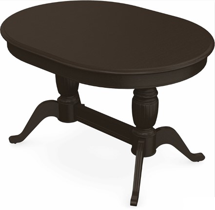 Кухонный раздвижной стол Леонардо-2 исп. Овал, тон 8 (Морилка/Эмаль) в Перми - изображение