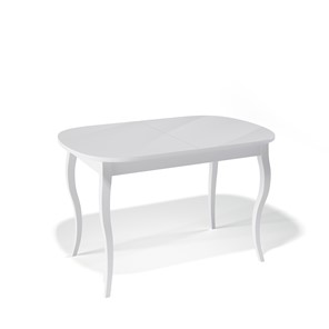 Кухонный стол раздвижной Kenner 1300C (Белый/Стекло белое сатин) в Березниках