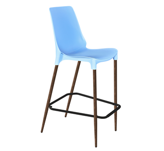 Барный стул SHT-ST75/S69-C (голубой/темный орех) в Перми - предосмотр