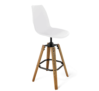 Барный стул SHT-ST29/S93 (белый/брашированный коричневый/черный муар) в Перми - предосмотр