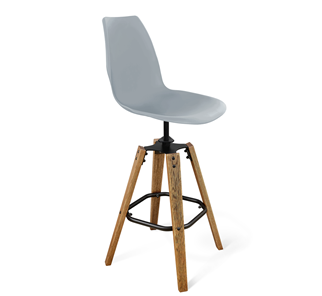 Барный стул SHT-ST29/S93 (серый ral 7040/брашированный коричневый/черный муар) в Перми - предосмотр