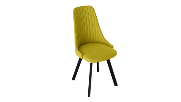 Обеденный стул Франк (паук) исп2 (Черный матовый/Микровелюр Желтый) в Перми - изображение