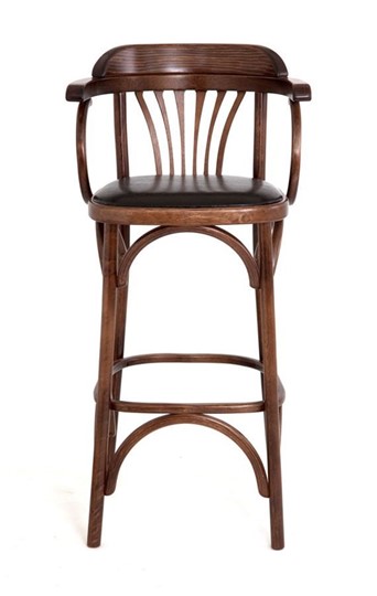 Барный стул 750 мягкий (средний тон, экокожа коричневая) в Березниках - изображение 1