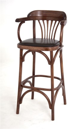 Барный стул 750 мягкий (средний тон, экокожа коричневая) в Перми - изображение