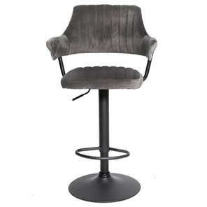 Мягкий барный стул КАНТРИ WX-2917 вельвет серый в Перми - предосмотр 1