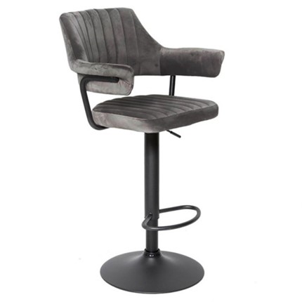 Мягкий барный стул КАНТРИ WX-2917 вельвет серый в Перми - изображение