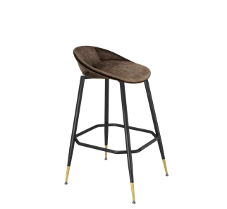 Барный стул SHT-ST19-SF1 / SHT-S148 (кофейный трюфель/черный муар/золото) в Перми - предосмотр