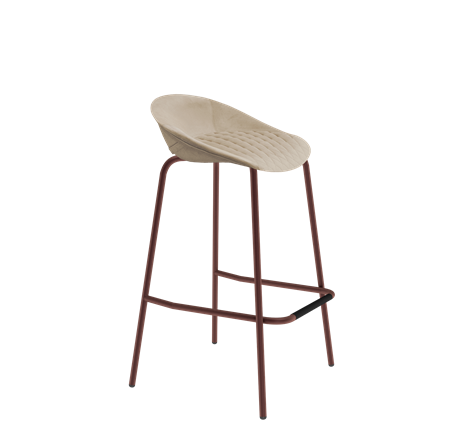 Барный стул SHT-ST19-SF1 / SHT-S29P (ванильный крем/медный металлик) в Перми - изображение