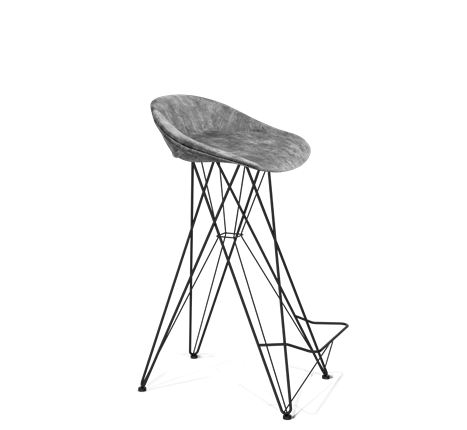 Барный стул SHT-ST19-SF1 / SHT-S66 (дымный/черный муар) в Перми - изображение