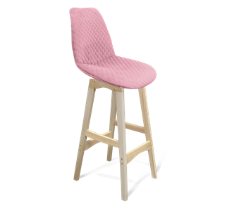 Барный стул SHT-ST29-С22 / SHT-S65-1 (розовый зефир/прозрачный лак) в Перми - предосмотр