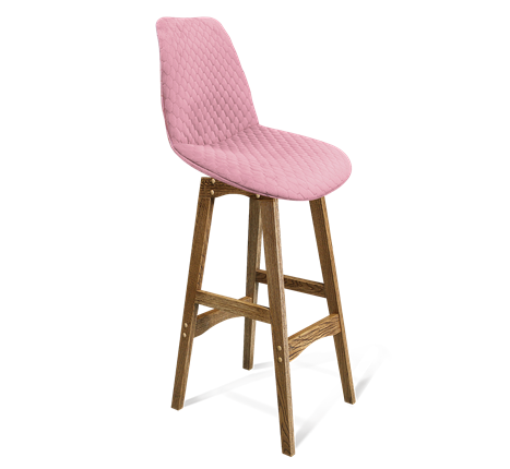 Барный стул SHT-ST29-С22 / SHT-S65 (розовый зефир/дуб брашированный коричневый) в Перми - изображение