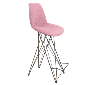 Барный стул SHT-ST29-С22 / SHT-S66 (розовый зефир/черный муар/зол.патина) в Перми