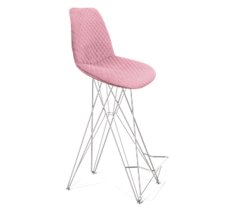 Барный стул SHT-ST29-С22 / SHT-S66 (розовый зефир/хром лак) в Соликамске