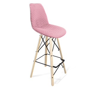 Барный стул SHT-ST29-С22 / SHT-S80 (розовый зефир/прозрачный лак/черный) в Березниках