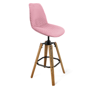 Барный стул SHT-ST29-С22 / SHT-S93 (розовый зефир/браш.коричневый/черный муар) в Перми - предосмотр